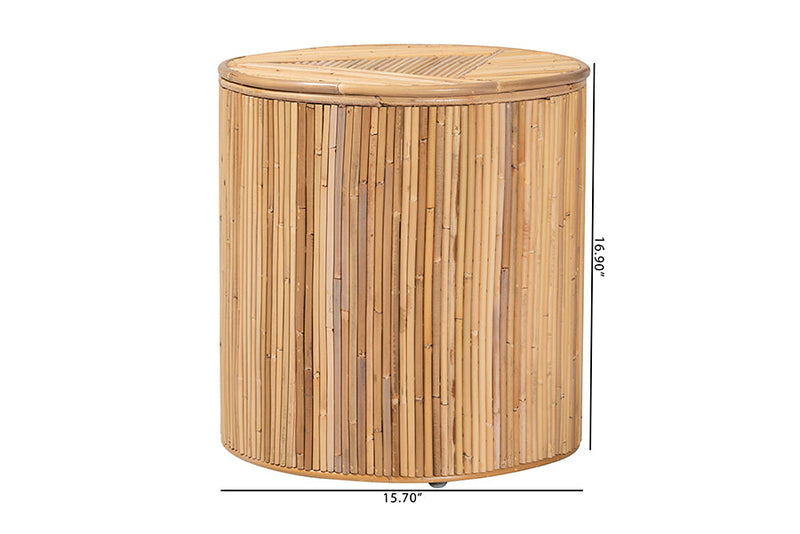 Armand Natural Rattan End Table Baxton