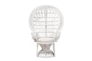 Rondell White Natural Rattan Peacock Chair Baxton