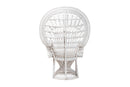 Rondell White Natural Rattan Peacock Chair Baxton