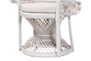 Rondell White Natural Rattan Peacock Chair Baxton