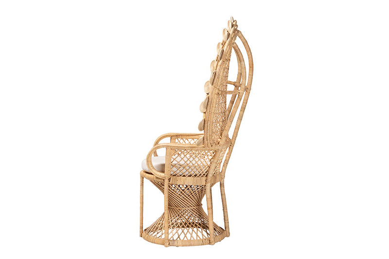 Calvin Natural Brown Rattan Peacock Chair Baxton