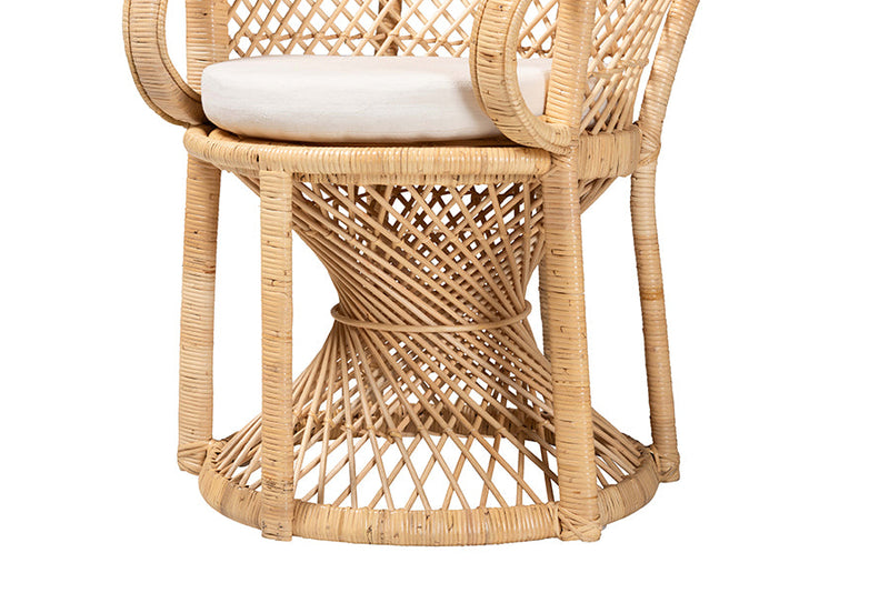 Calvin Natural Brown Rattan Peacock Chair Baxton