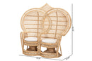 Idana Natural Brown Rattan Two-Seater Peacock Chair Baxton