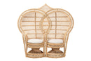Idana Natural Brown Rattan Two-Seater Peacock Chair Baxton
