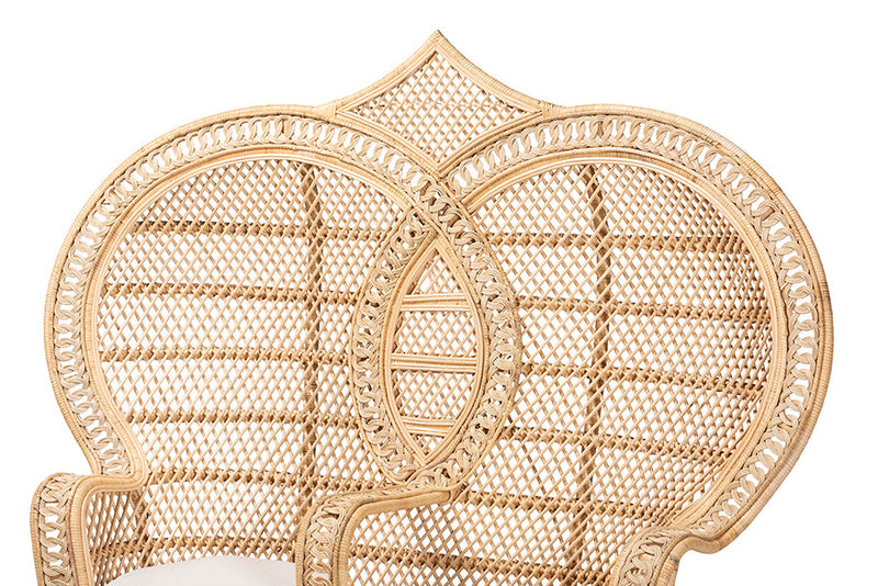 Idana Natural Brown Rattan Two-Seater Peacock Chair Baxton