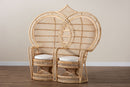 Idana Natural Brown Rattan Two-Seater Peacock Chair Baxton
