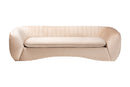 Charlottle Champagne Beige Velvet Fabric Sofa Baxton