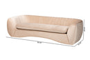 Charlottle Champagne Beige Velvet Fabric Sofa Baxton