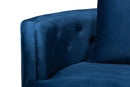 Norman Navy Blue Velvet and Brushed Gold Metal Sofa Baxton