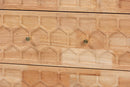Muriel Japandi Carved Honeycomb Natural 3-Drawer Chest Baxton
