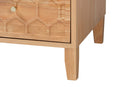 Muriel Japandi Carved Honeycomb Natural 3-Drawer Chest Baxton