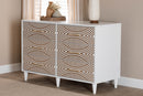 Hazel Coastal White Carved Contrasting 6-Drawer Dresser Baxton