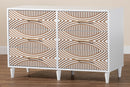 Hazel Coastal White Carved Contrasting 6-Drawer Dresser Baxton