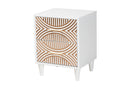 Hazel Carved Contrasting Nightstand Baxton