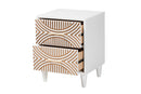 Hazel Carved Contrasting Nightstand Baxton