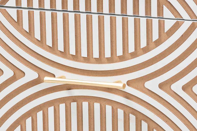 Hazel Carved Contrasting Nightstand Baxton