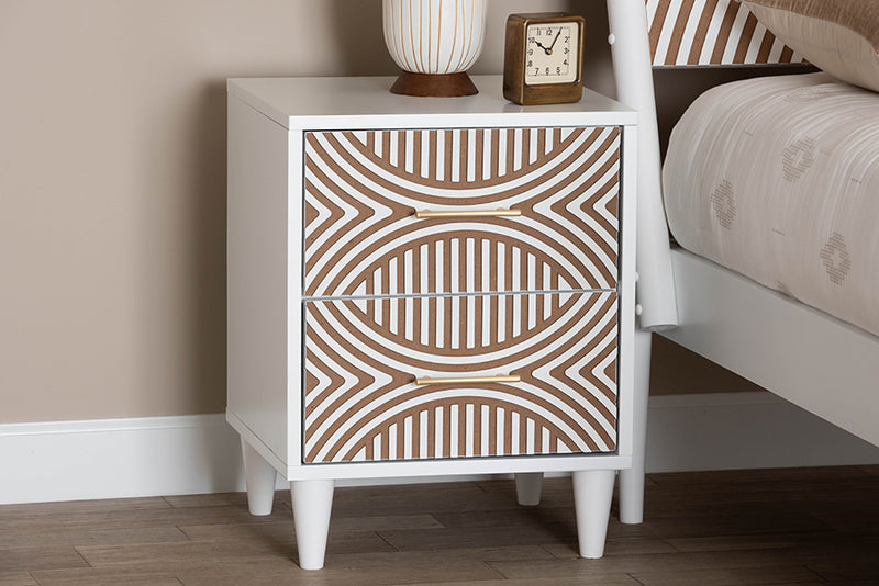 Hazel Carved Contrasting Nightstand