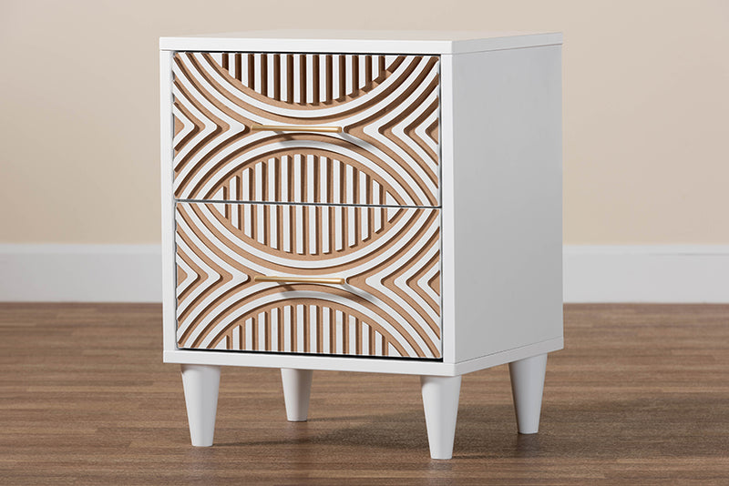 Hazel Carved Contrasting Nightstand