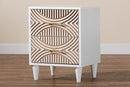 Hazel Carved Contrasting Nightstand Baxton