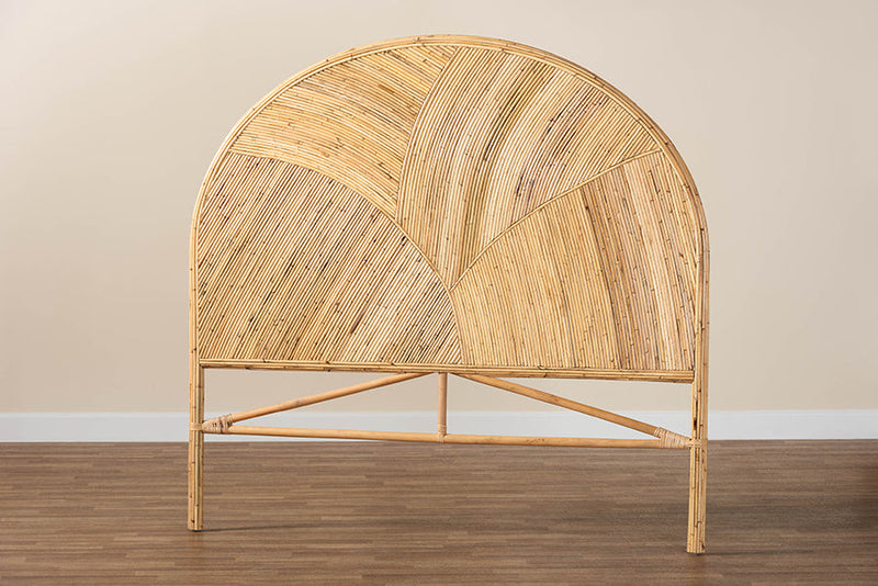 Nequiel Bohemian Honey Rattan Queen Size Standalone Headboard Baxton