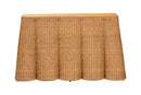 Claire Bohemian Honey Scallop Rattan Console Table Baxton