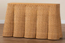 Claire Bohemian Honey Scallop Rattan Console Table Baxton