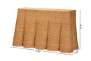 Claire Bohemian Honey Scallop Rattan Console Table Baxton
