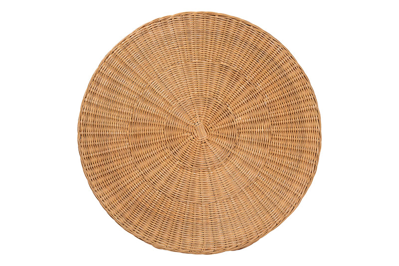 Claire Bohemian Honey Scallop Rattan End Table