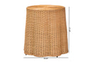 Claire Bohemian Honey Scallop Rattan End Table Baxton