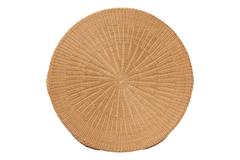 Claire Bohemian Honey Scallop Rattan Coffee Table