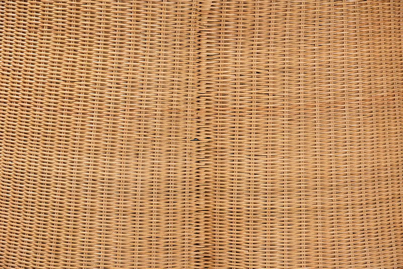 Claire Bohemian Honey Scallop Rattan Coffee Table Baxton