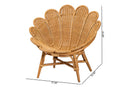 Goodwin Bohemian Honey Rattan Accent Flower Chair Baxton