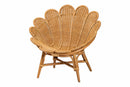 Goodwin Bohemian Honey Rattan Accent Flower Chair Baxton