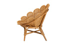 Goodwin Bohemian Honey Rattan Accent Flower Chair Baxton