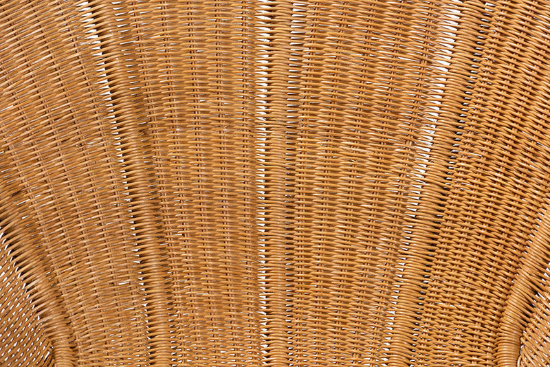 Goodwin Bohemian Honey Rattan Accent Flower Chair Baxton