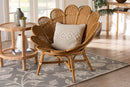 Goodwin Bohemian Honey Rattan Accent Flower Chair Baxton