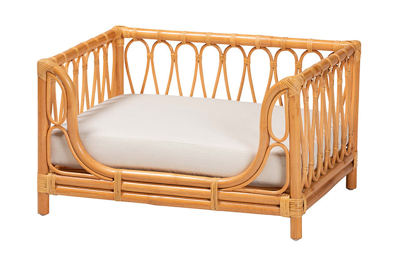 Manrico Bohemian Honey Rattan Pet Bed Baxton