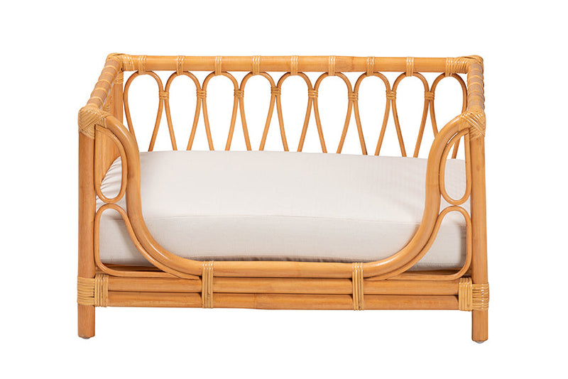 Manrico Bohemian Honey Rattan Pet Bed Baxton
