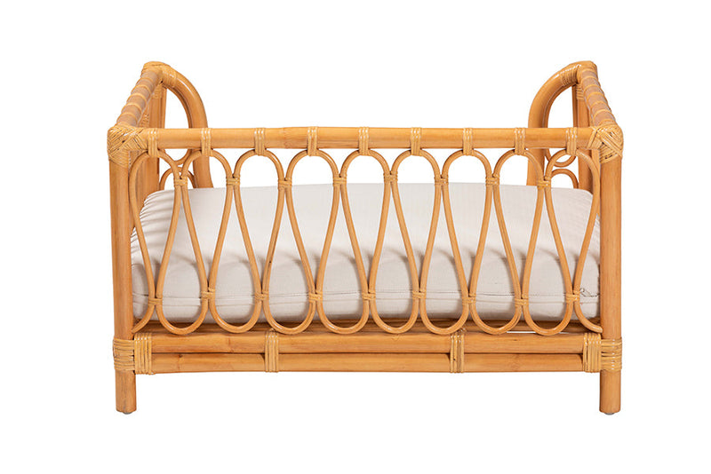 Manrico Bohemian Honey Rattan Pet Bed Baxton