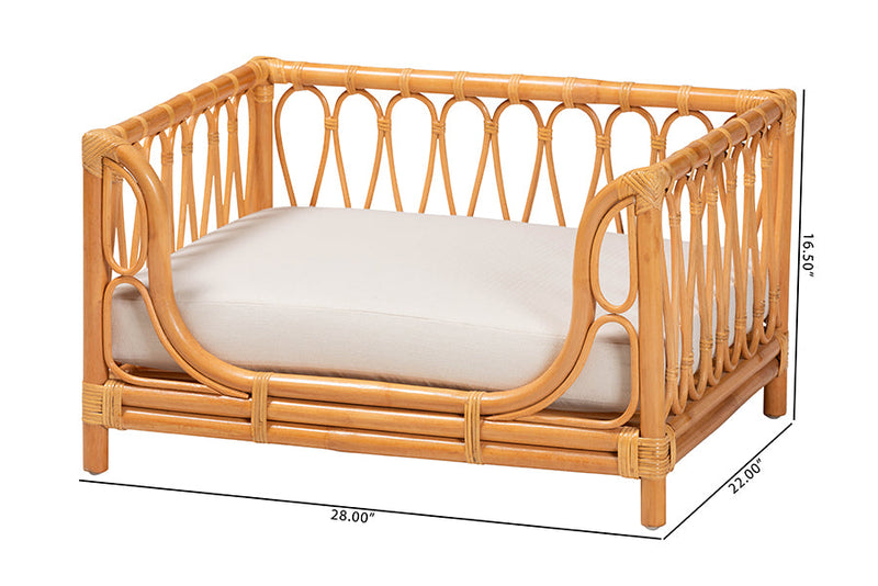 Manrico Bohemian Honey Rattan Pet Bed Baxton