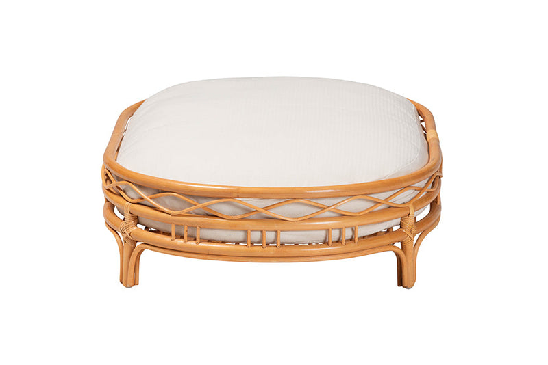 Callie Bohemian Honey Rattan Pet Bed Baxton