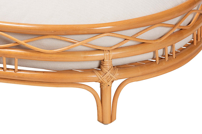 Callie Bohemian Honey Rattan Pet Bed Baxton