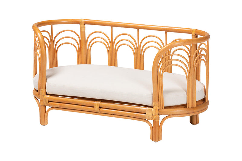 Palfrey Bohemian Light Honey Rattan Pet Bed Baxton