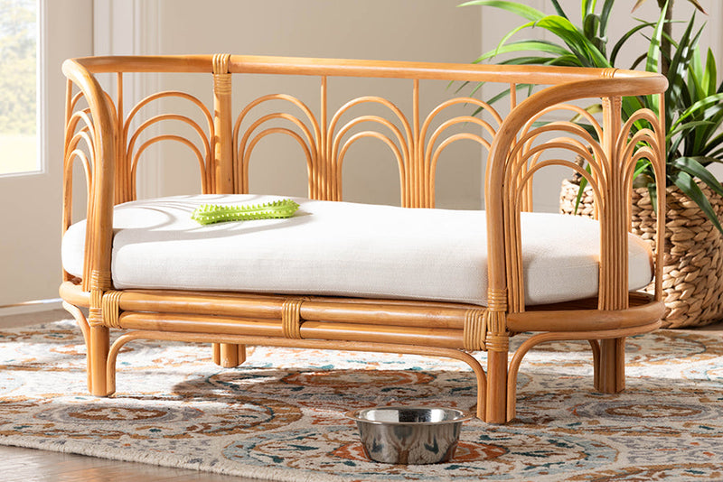 Palfrey Bohemian Light Honey Rattan Pet Bed Baxton