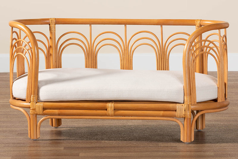 Palfrey Bohemian Light Honey Rattan Pet Bed Baxton