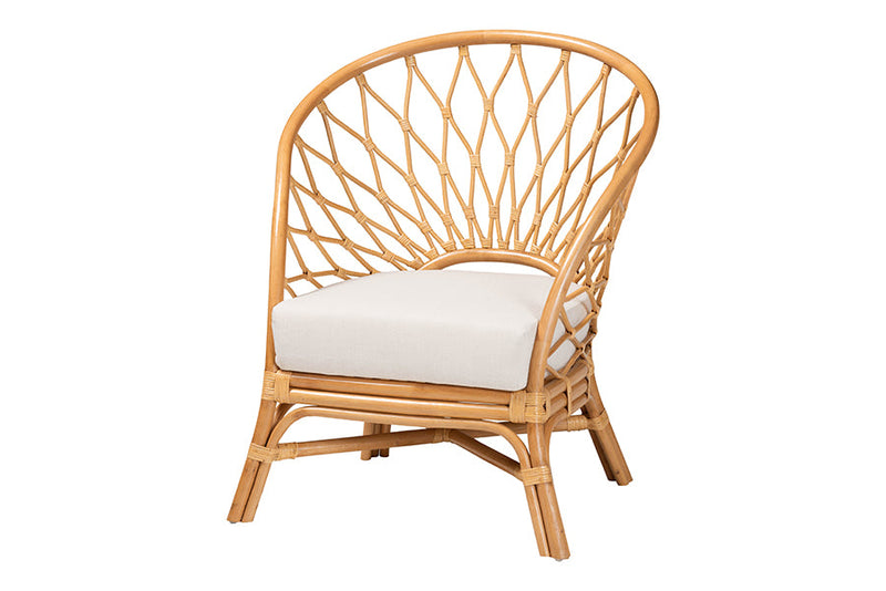 Luis Bohemian Honey Rattan Accent Chair Baxton