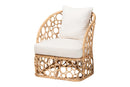 Premala Bohemian Light Honey Rattan Accent Chair Baxton