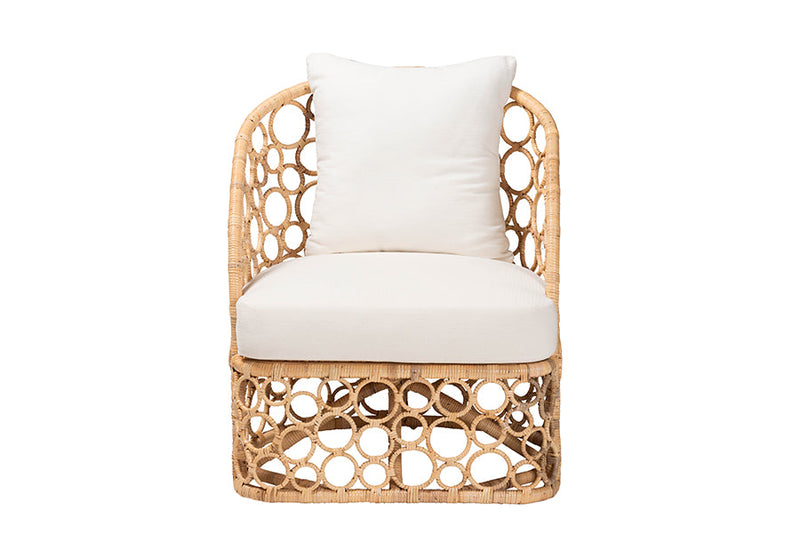 Premala Bohemian Light Honey Rattan Accent Chair Baxton