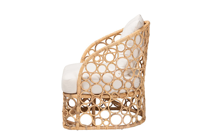 Premala Bohemian Light Honey Rattan Accent Chair Baxton