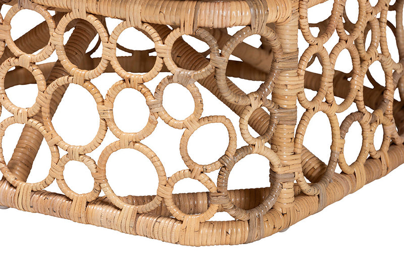 Premala Bohemian Light Honey Rattan Accent Chair Baxton